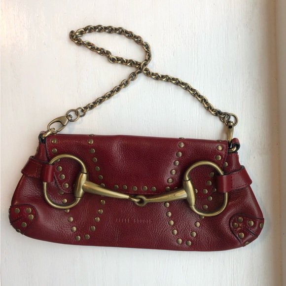 Pelle Studio Handbags - PELLE STUDIO WILSON Vintage Red Italian Leather & Brass Handbag